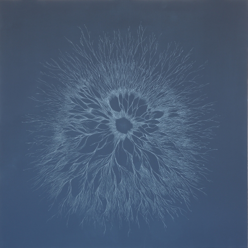 Vibration graphit Acryl Tusche LW 80x80cm2024 500